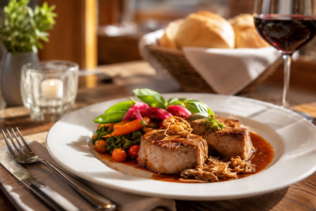 Freshly prepared dinner at Alpenpension